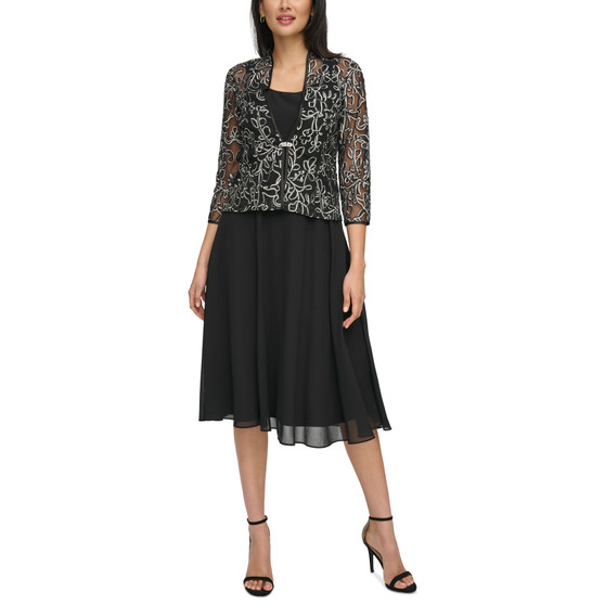 Women's Soutache Jacket & Chiffon Dress