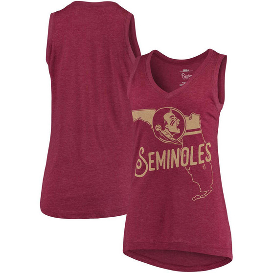 Women's Garnet Florida State Seminoles Ferris Melange V-Neck Tank Top