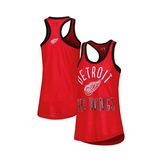 Women's Red Detroit Red Wings First Base Racerback Scoop Neck Tank Top