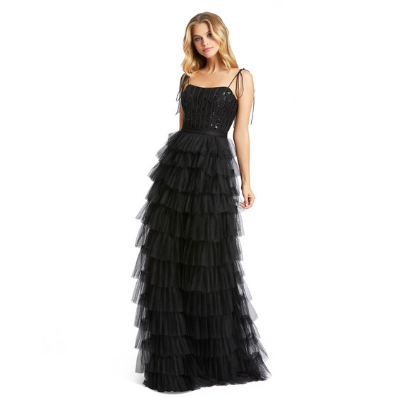 Women's Ieena Sequined Bustier Tiered Ruffle Gown