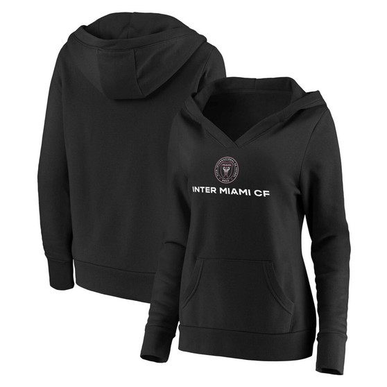 Plus Size Black Inter Miami CF Primary Logo Pullover Hoodie