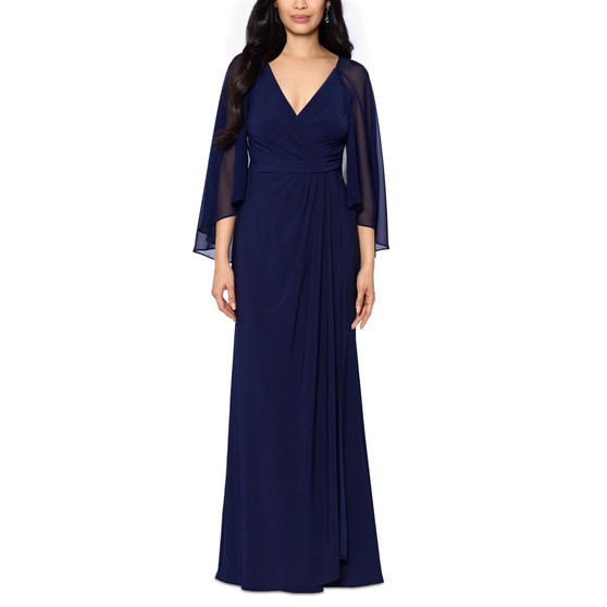 Women's Jersey Capelet-Sleeve Gown