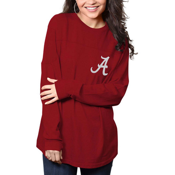 Women's Crimson Alabama Crimson Tide The Big Shirt Oversized Long Sleeve T-shirt