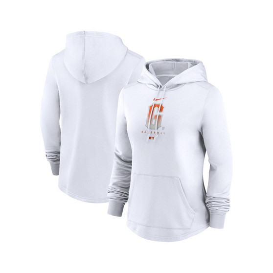 Women's White San Francisco Giants City Connect Pregame Performance Pullover Hoodie