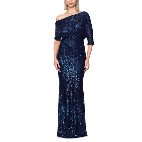 Women's Sequined One-Shoulder Gown