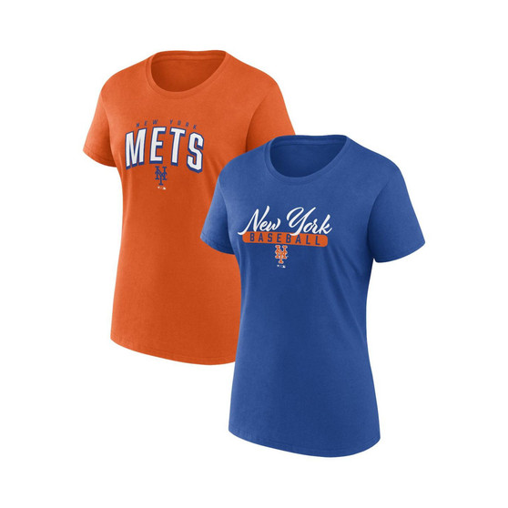 Women's Branded Royal, Orange New York Mets Fan T-shirt Combo Set