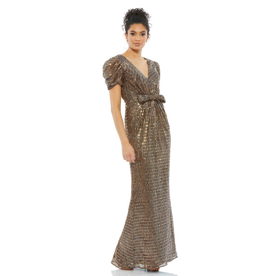 Women's Ieena Bow Waist Metallic Gown