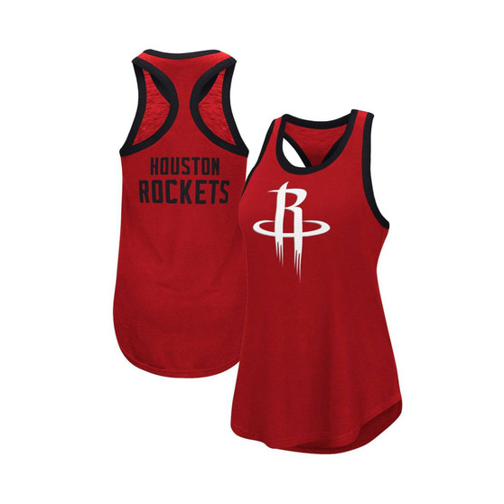 Women's Red Houston Rockets Showdown Scoop-Neck Racerback Tank Top