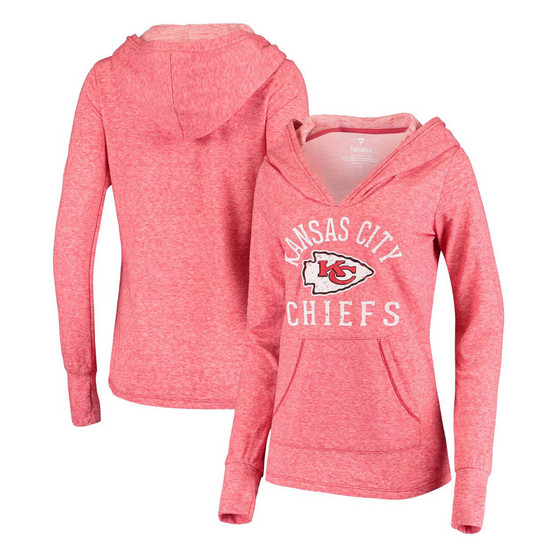 Women's Red Kansas City Chiefs Doubleface Slub Pullover Hoodie