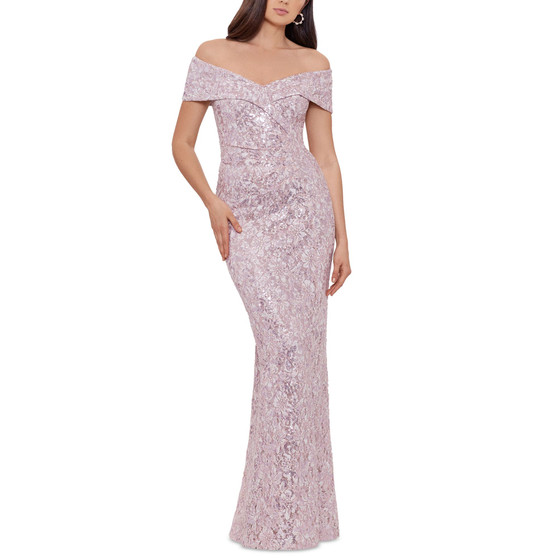 Petite Sweetheart-Neck Sequin Gown
