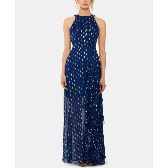 Chiffon Foil-Dot Gown