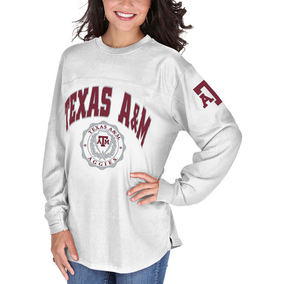 Women's White Texas A&M Aggies Edith Long Sleeve T-shirt