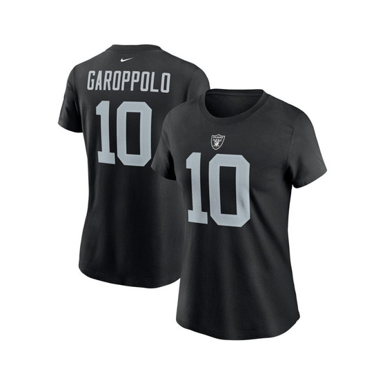 Women's Jimmy Garoppolo Black Las Vegas Raiders Player Name and Number T-shirt
