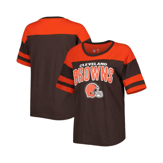 Women's Brown, Orange Cleveland Browns Play the Ball T-shirt