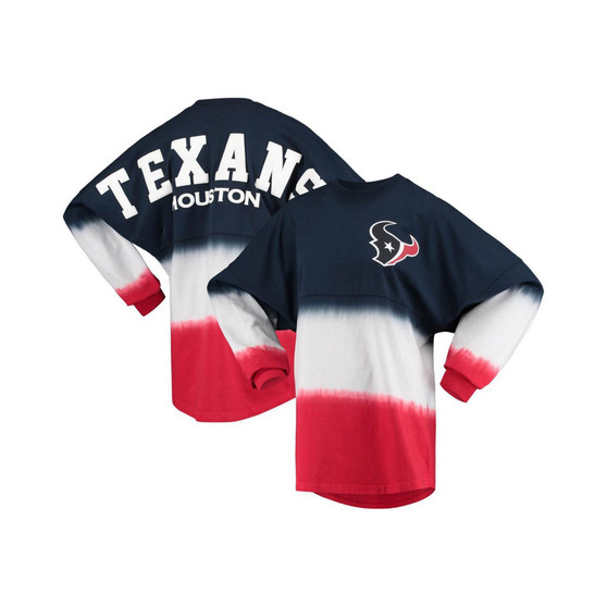 Women's Branded Navy, White Houston Texans Ombre Long Sleeve T-shirt