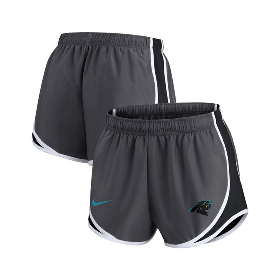 Women's Charcoal Carolina Panthers Logo Performance Tempo Shorts