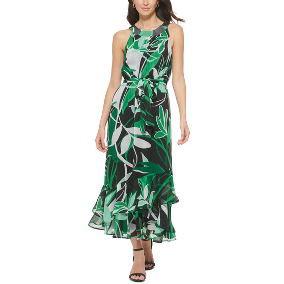 Women's Printed Halter Maxi Dress