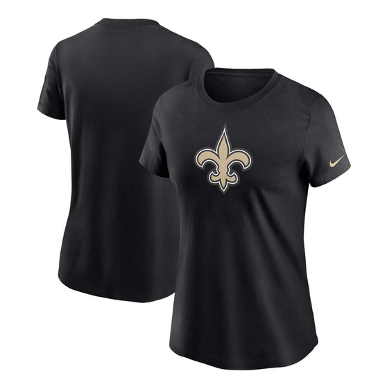 Women's Black New Orleans Saints Logo Essential T-shirt