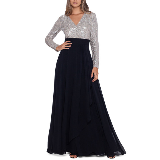Sequined Chiffon Gown