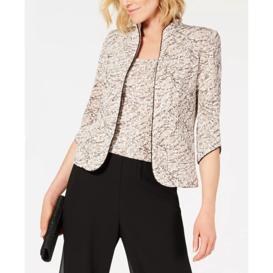Printed Jacket and Top Set, Regular & Petite Sizes