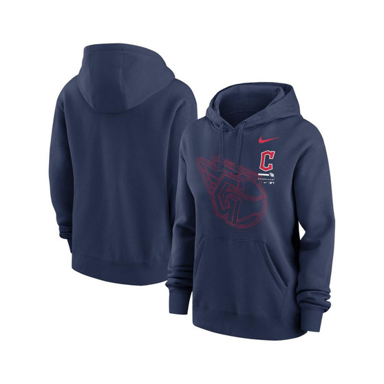 Women's Navy Cleveland Guardians Big Game Pullover Hoodie