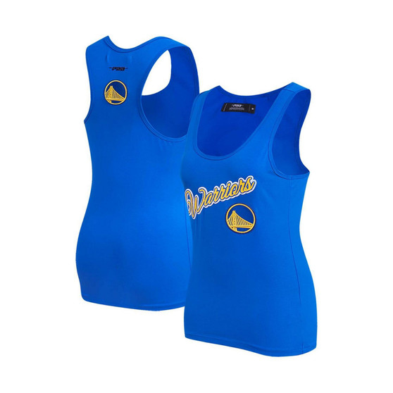 Women's Royal Golden State Warriors Script Tank Top