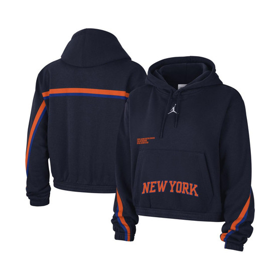 Women's Brand Navy New York Knicks Courtside Statement Edition Pullover Hoodie