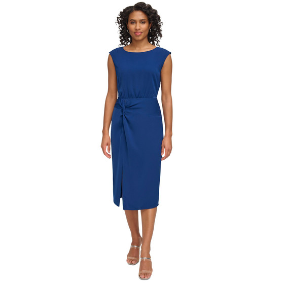 Women's Twist-Detail Midi Sheath Dress