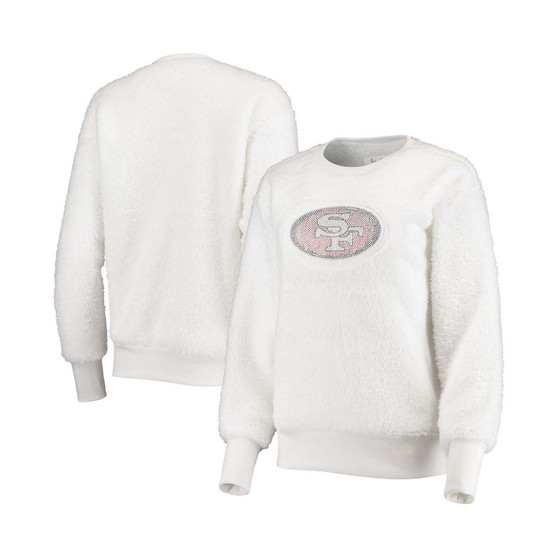Women's White San Francisco 49ers Milestone Tracker Pullover Sweatshirt