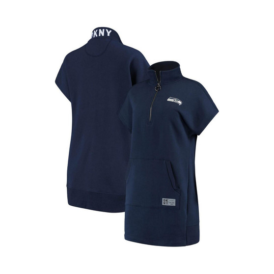 Women's College Navy Seattle Seahawks Naomi Quarter-Zip Sneaker Dress