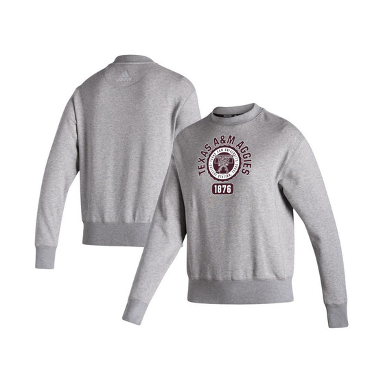 Women's Heathered Gray Texas A&M Aggies Vintage-Like Circle Pullover Sweatshirt