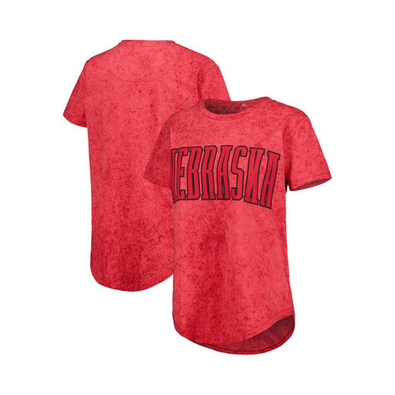 Women's Scarlet Nebraska Huskers Southlawn Sun-Washed T-shirt