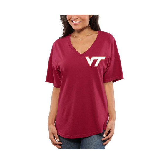 Women's Maroon Virginia Tech Hokies Oversized T-shirt