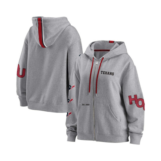 Women's Gray Houston Texans Full-Zip Hoodie