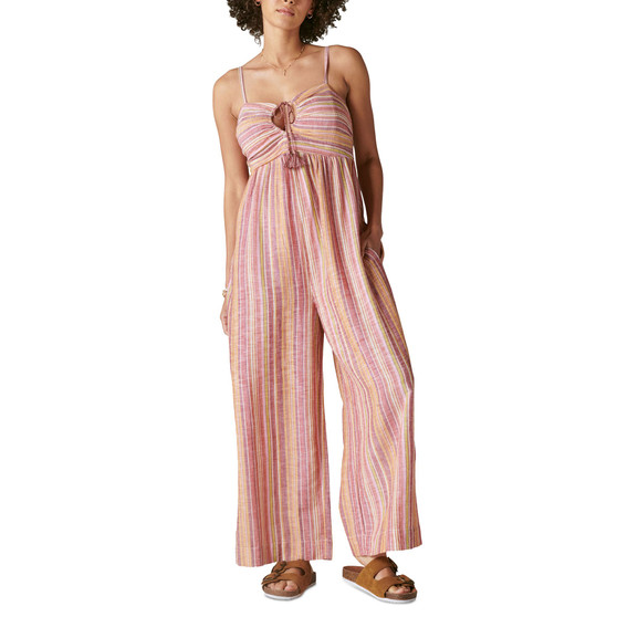Women's Striped Sleeveless Jumpsuit