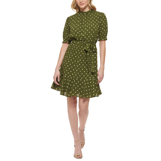 Petite Polka-Dot Fit & Flare Dress