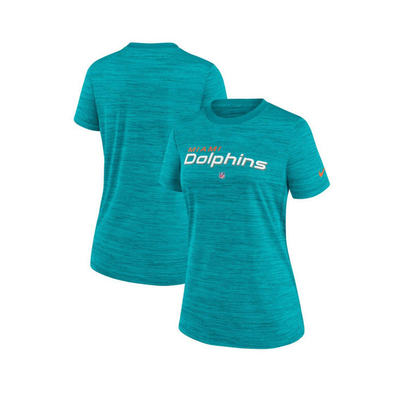 Women's Aqua Miami Dolphins Sideline Velocity Performance T-shirt
