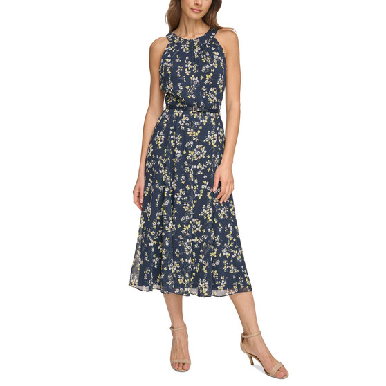Women's Floral-Print Halter Midi Dress