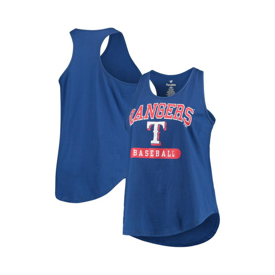 Women's Royal Texas Rangers Plus Size Racerback Tank Top