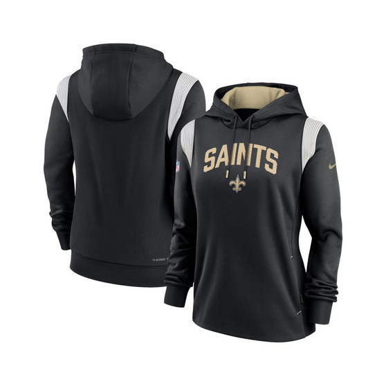 Women's Black New Orleans Saints Sideline Stack Performance Pullover Hoodie