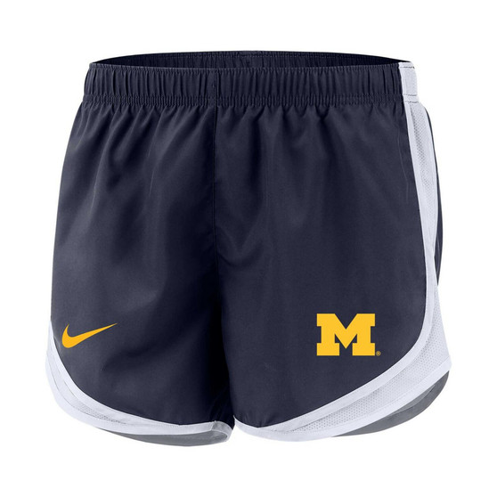 Women's Navy Michigan Wolverines Tempo Performance Shorts
