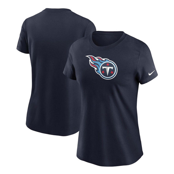 Women's Navy Tennessee Titans Logo Essential T-shirt