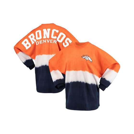 Women's Branded Orange and White Denver Broncos Ombre Long Sleeve T-shirt