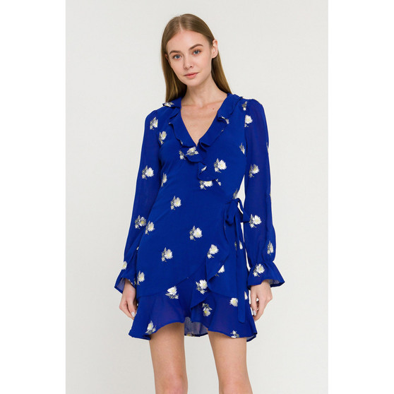Women's Embroidered Wrap Dress