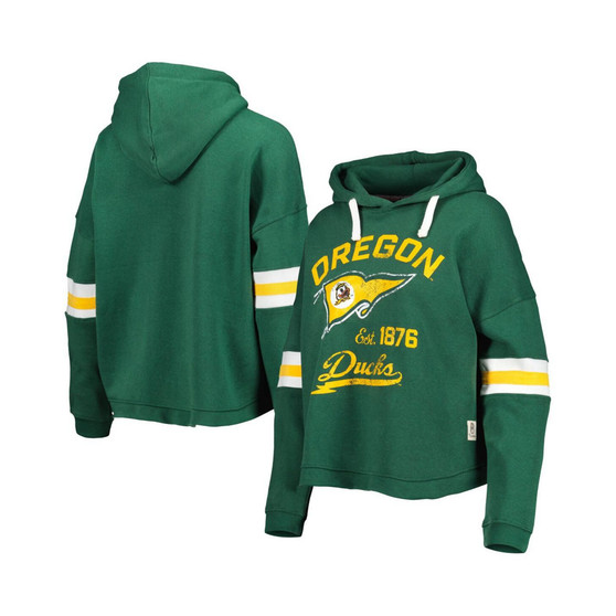 Women's Green Oregon Ducks Super Pennant Pullover Hoodie