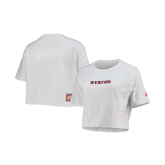 Women's White US Soccer Voice Crop Top