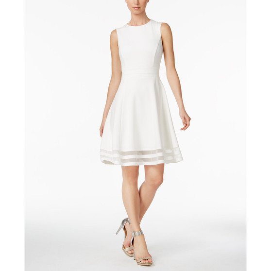 Illusion-Trim Fit & Flare Dress, Regular & Petite