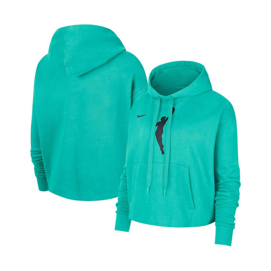 Women's Mint WNBA Logo woman Team 13 Cropped Pullover Hoodie