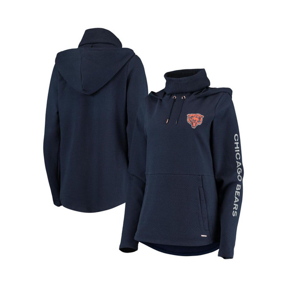 Women's Navy Chicago Bears Amelia Turtleneck Pullover Hoodie