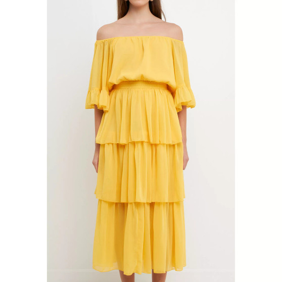 Women's Off-The-Shoulder Tiered Maxi Dress